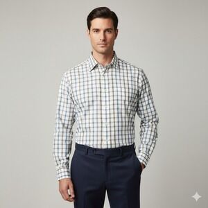 Carroll & Co. Mens XL Plaid Button Down Long Sleeve Shirt‎ Cotton USA Made